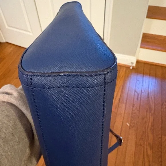 Lo & Sons Pearl Handbag, Blue/Navy Saffiano with Gold Hardware - Picture 15 of 15